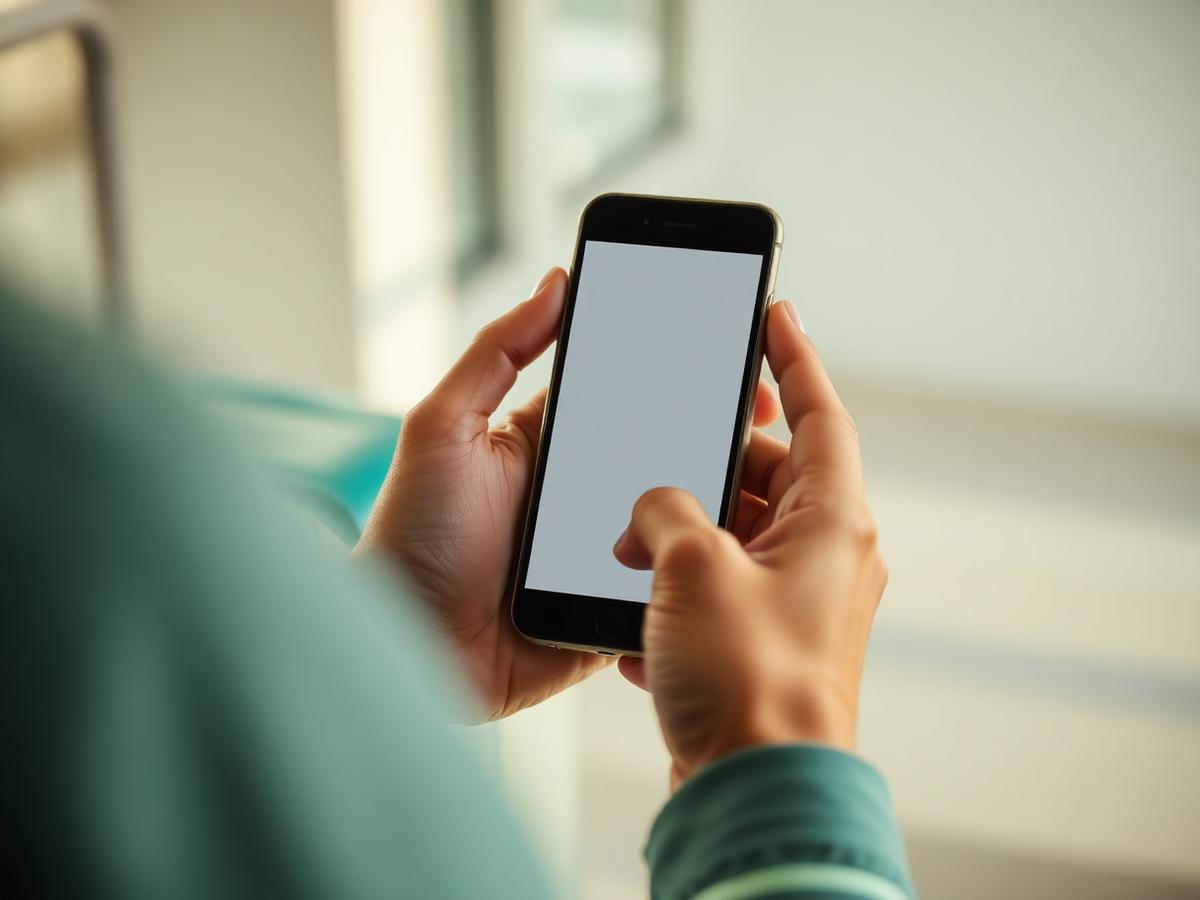 Patient checking their treatment journey on a phone
